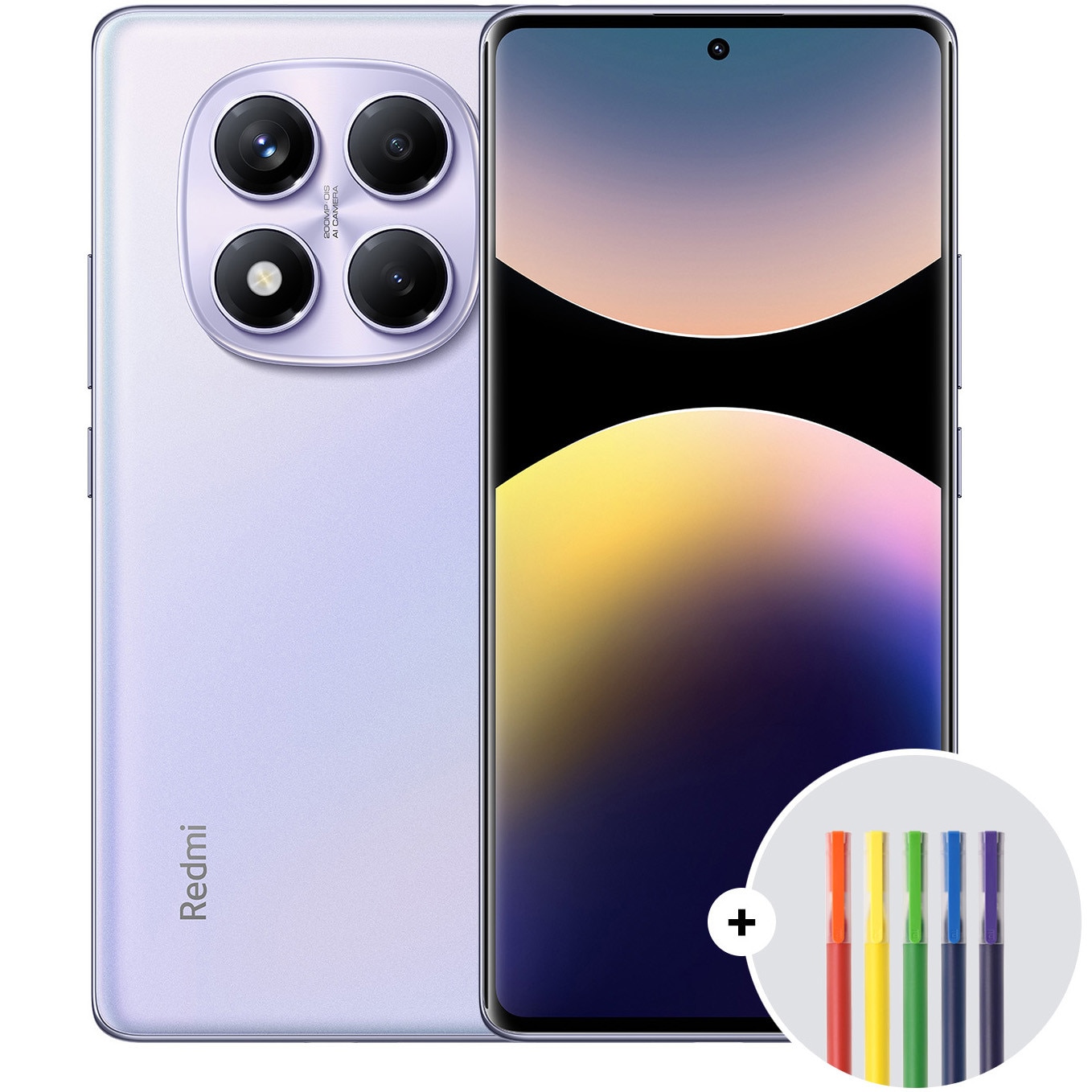 Telefon mobil Xiaomi Redmi Note 14 Pro, 8GB RAM, 256GB, 4G, Aurora Purple + Xiaomi High-capacity gel pen