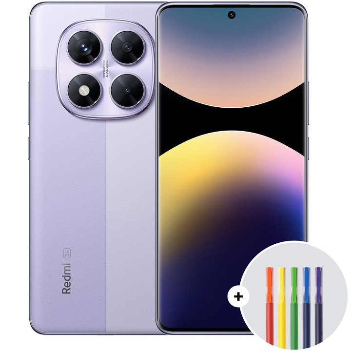 Смартфон Xiaomi Redmi Note 14 Pro, 8GB RAM, 256GB, 5G, Lavender Purple + Xiaomi High-capacity gel pen