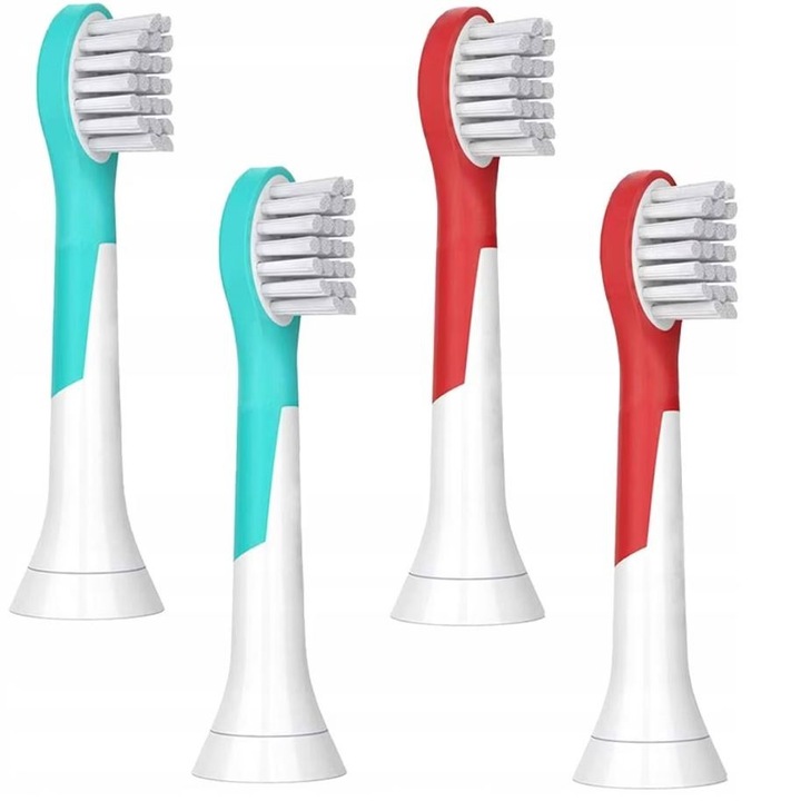 Комплект резерви за електрически четки за зъби Philips Sonicare HX6034, 8 броя, съвместими с него, малка глава, меки влакна, висококачествена резервна част, LRTM, бяло/тюркоазено