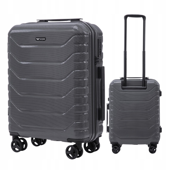 Geanta de voiaj, Wings, Crake, gri, marime S, 36L, policarbonat