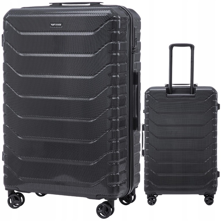 Geanta de calatorie, Wings, Crake, poliuretan, neagra, 96L, TSA