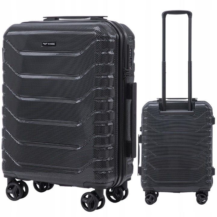 Geanta de cabina, Wings, CRAKE, negru, policarbonat, 36L