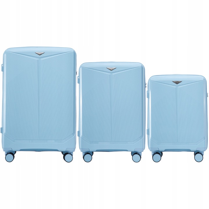Set 3 bagaje, Wings, COCKATIEL, polipropilen, albastru deschis