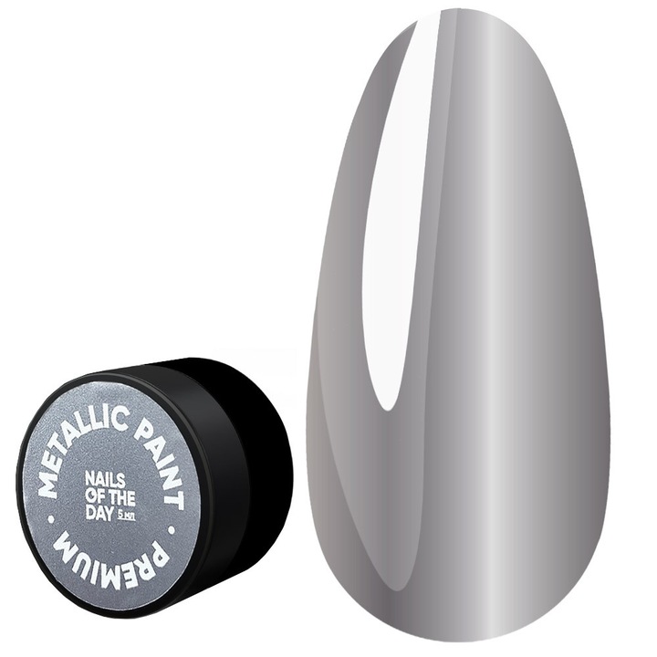 NAILSOFTHEDAY Металик гел лак Сребрист 5 мл