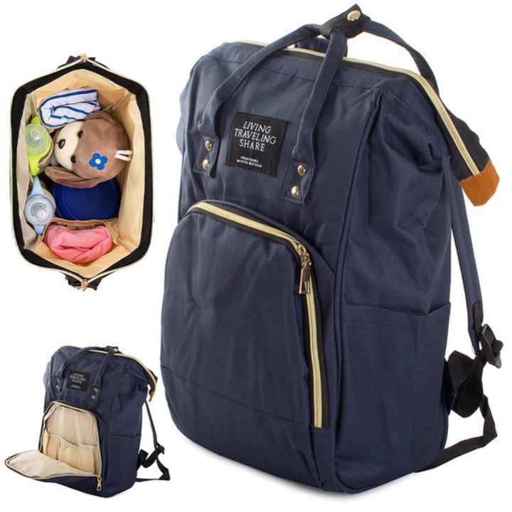 Geanta-Rucsac organizator 3 in 1 pentru scutece bebelusi, Mamici si Copii, atasabil de manerul caruciorului, 39x24x19 cm