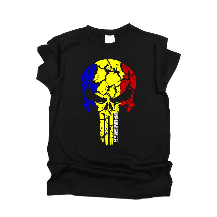 Tricou barbati, Rebel Icon, The Punisher, Tricolor, negru, 4XL
