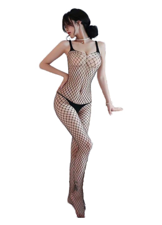 Body sexy dama, elasticitate ridicata, din plasa, negru, One Size