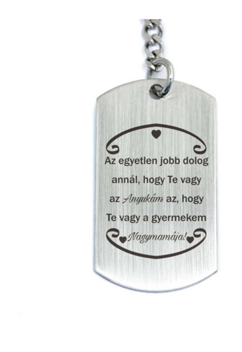 Te vagy az Anyukám és Nagymama acél medálos kulcstartó