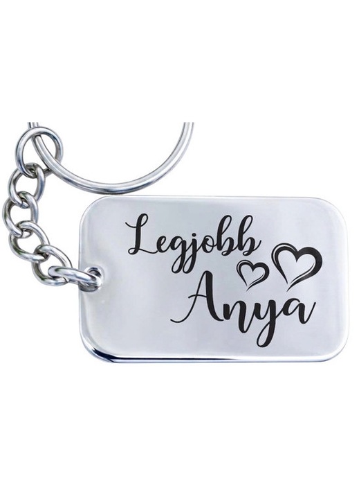 Legjobb Anya acél medálos kulcstartó