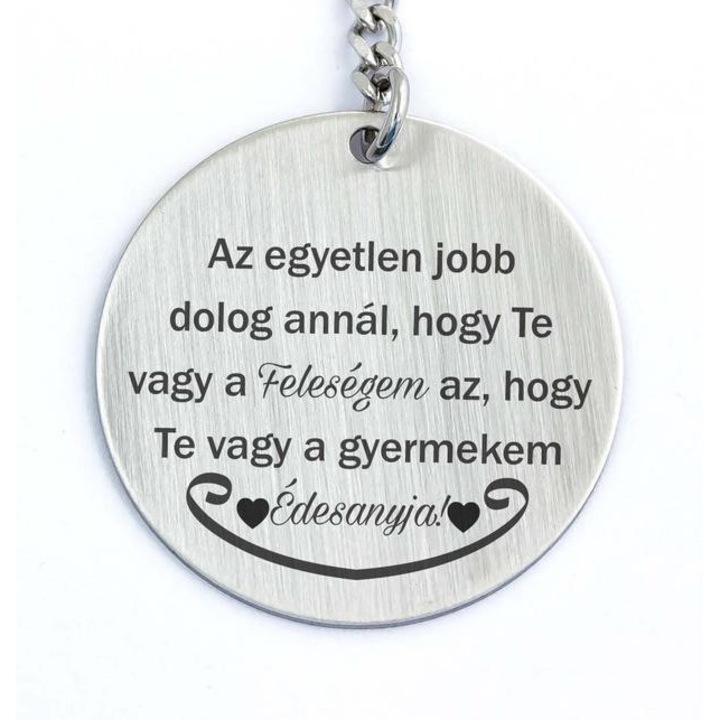 Ești soția mea și mamă, breloc din oțel