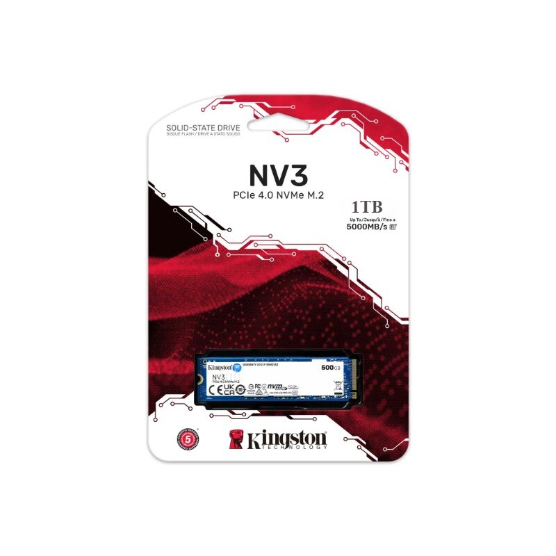 Kingston 1TB NV3 SSD M.2 2230 PCIe 4.0 NVMe, Read: 6, 000/ Write