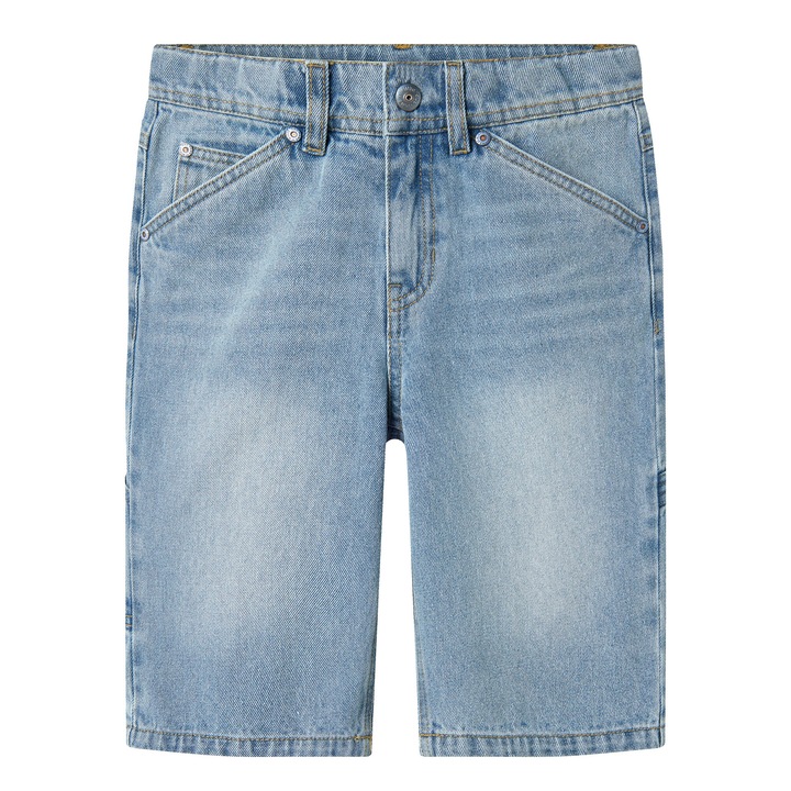 Pantaloni scurti din denim baieti Name It, 13240442, Bumbac, Albastru, Albastru