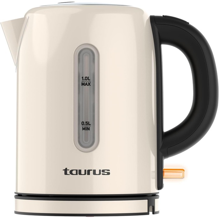 Fierbator Taurus Vintage Compact, 2400 W, 1 L, baza 360, gradat, inox, Crem
