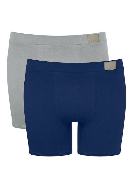 Set 2 boxeri barbati Sloggi, 10214598, Bumbac/Elastan, Albastru/Gri, Gri/Albastru, M