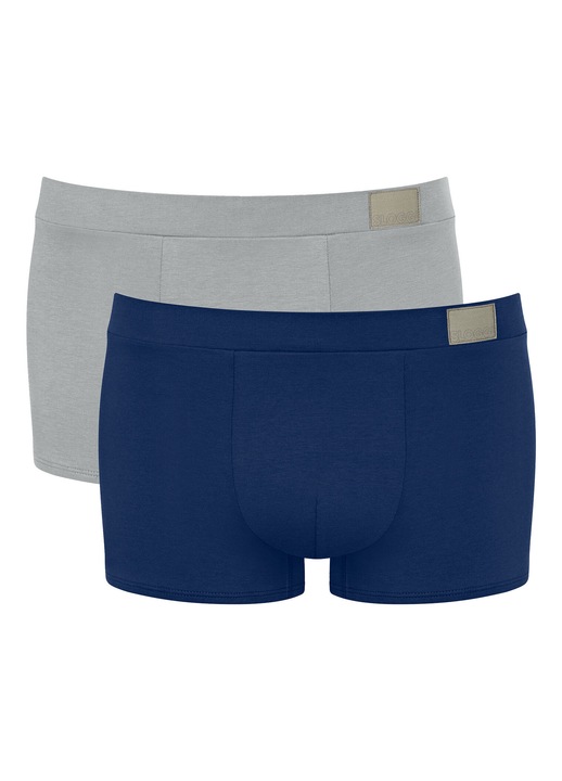 Set 2 boxeri barbati Sloggi, 10214597, Bumbac/Elastan, Albastru/Gri, Gri/Albastru