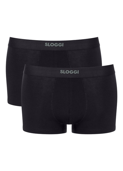 2 darabos Sloggi ferfi boxeralso szett, 10222379, Pamut/Elasztan, Fekete, Fekete