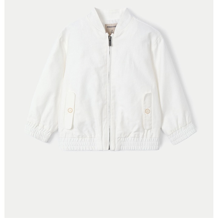 Bluza baieti Mayoral, 3420, Bumbac/In, Alb, Alb, 104 CM