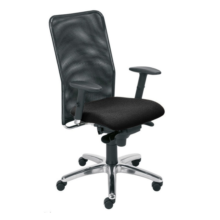 Работен стол Montana Black, Nowy Styl, Негорима дамаска, Мрежа, Черен