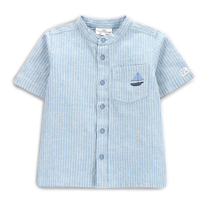 Camasa baieti Coccodrillo, WC5136201HBN, Bumbac/In, Albastru deschis, Albastru deschis