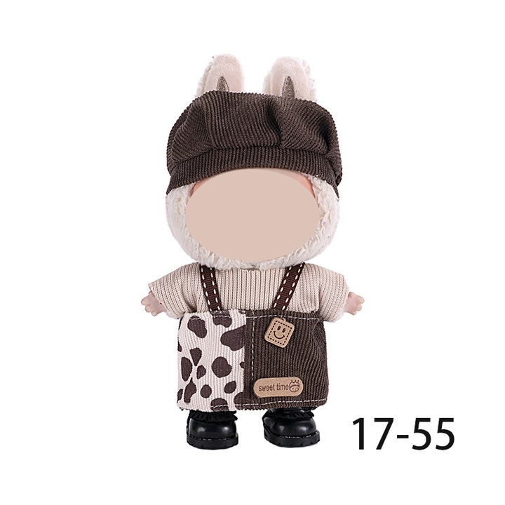 Ruhakészlet 17 cm-es plüssbabákhoz, LABUBU, puha anyag, egyedi design