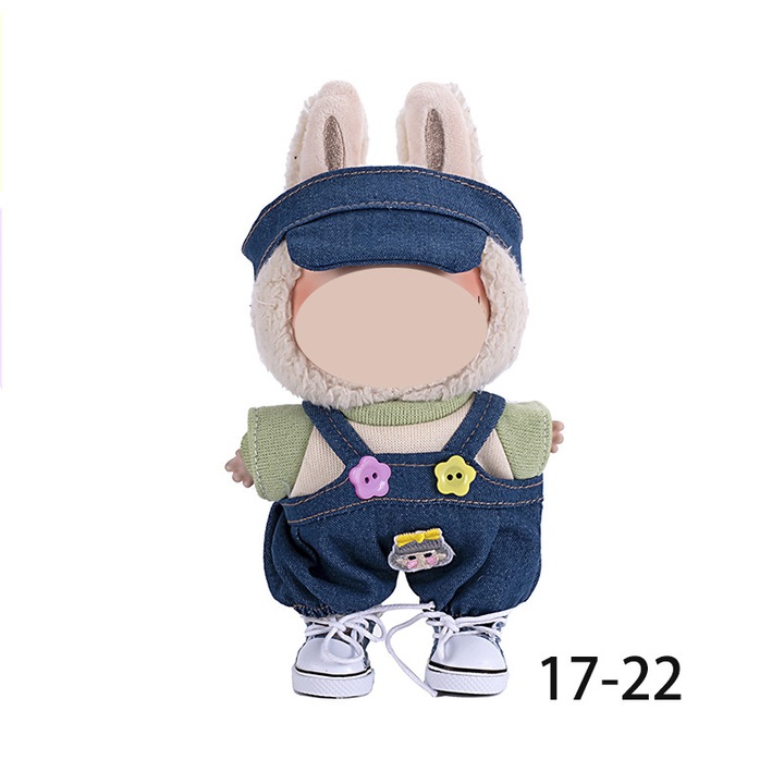 Ruhakészlet 17 cm-es plüssbabákhoz, LABUBU, puha anyag, egyedi design