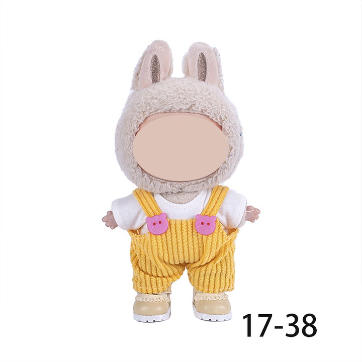 Ruhakészlet 17 cm-es plüssbabákhoz, LABUBU, puha anyag, egyedi design