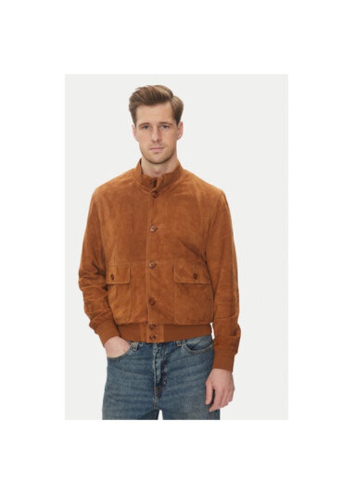 Мъжко яке Serge Pariente, STARTER VS, Естествена кожа, Кафяв, Кафяв, 2XL