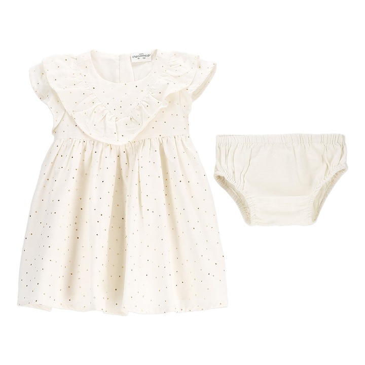 Rochie fete Coccodrillo, WC5128202EBG, Bumbac, Bej, Bej