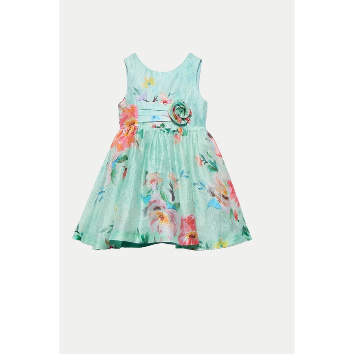 Рокля за момиче Abel Lula, 5053, Лен/Полиестер, Зелена, Зелен