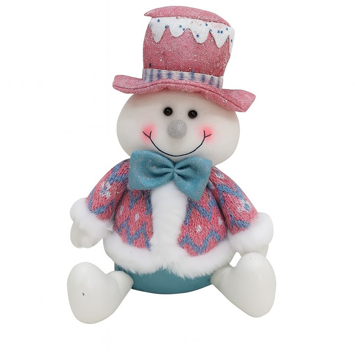 Figurină decorativă Om de Zapada Leski, 26x20x12cm, multicolor