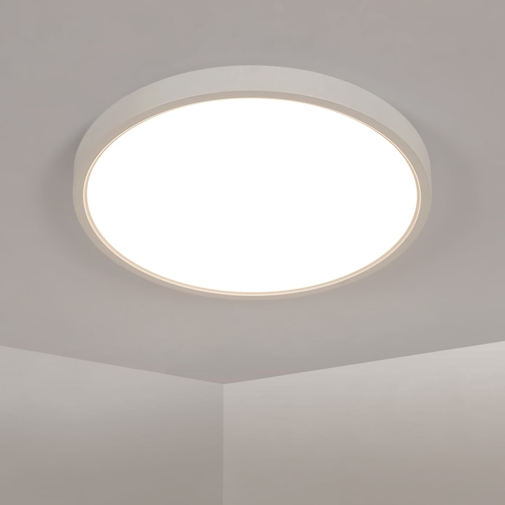 LED таванна лампа, Toolight, 40 см, 36 W, 4050 LM, кръгла, 5000 K, неутрална бяла светлина, подходяща за спалня, хол, кухня, коридор