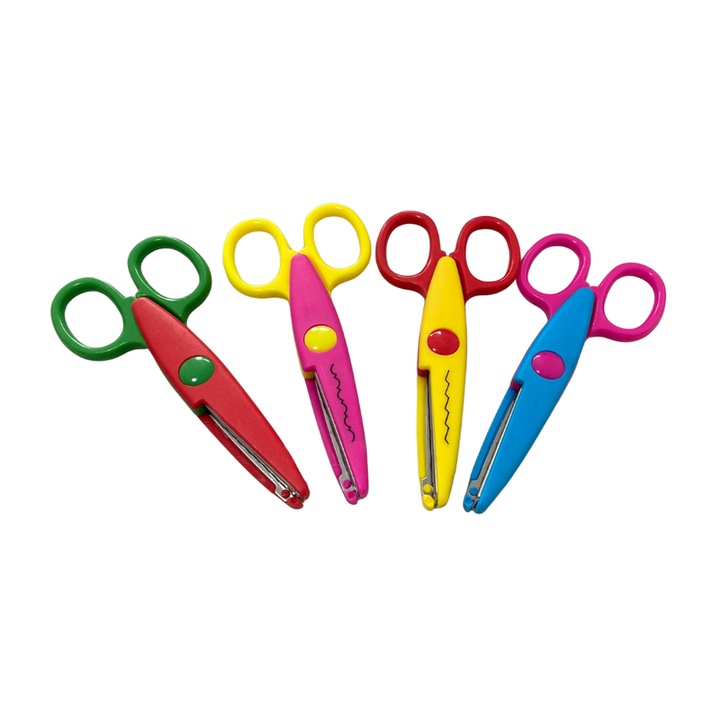 Foarfeca pentru copii, varf rotunjit, modele ondulate, 24 buc/set