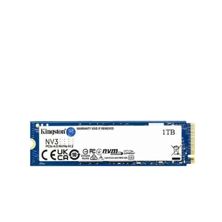 Вътрешен SSD 1TB Kingston M.2 2280 NVMe, 6000MB/s четене, 4000MB/s запис, SATA