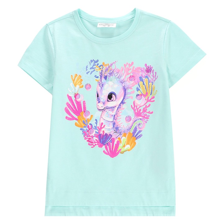 Coccodrillo lányka póló, WC5143204IGK, pamut/elasztán, zöld, Zöld