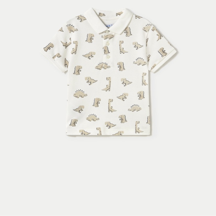 Tricou Polo baieti Mayoral, 1109, Bumbac/Elastan, Alb, Alb