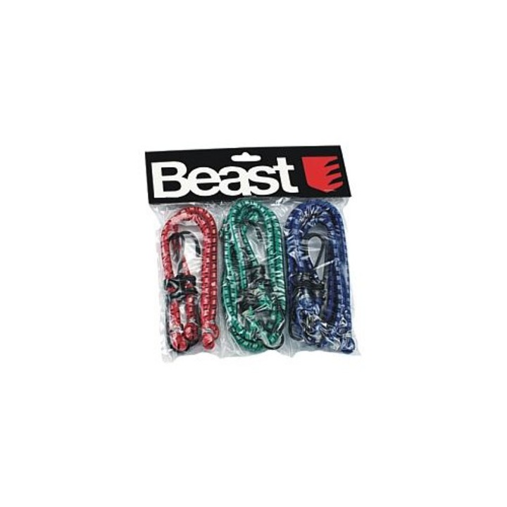 Set extractoare pentru portbagaj, Beast, 30x45x60cm, 6 bucati, material elastic, 2 carabiniere cu capat din cauciuc
