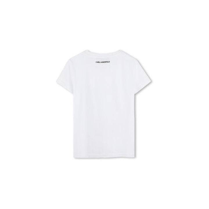 Karl Lagerfeld Gyerek Lány Póló, Z30494 10, Pamut/Modál, Fehér, Fehér