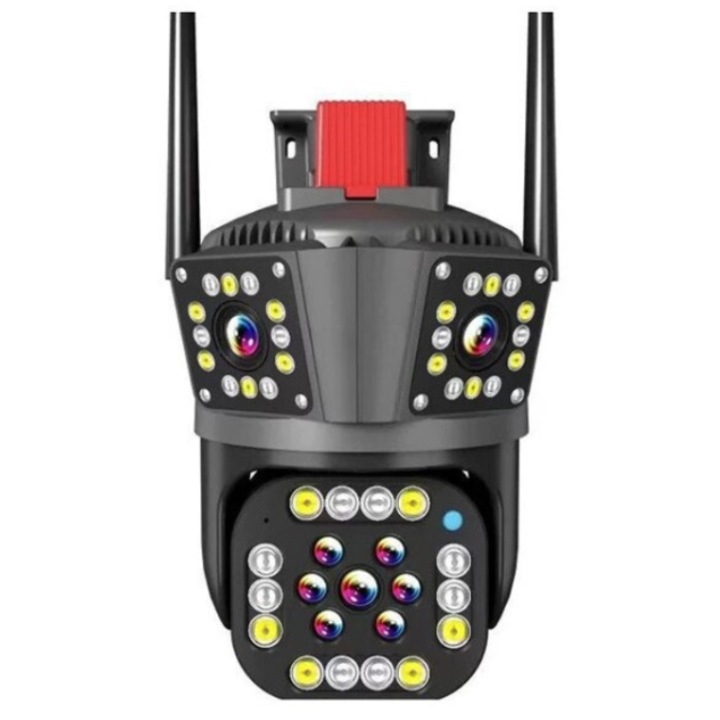 GermaNova™ kültéri WiFi-s intelligens megfigyelőkamera, dupla lencsével, mozgásérzékeléssel, éjjellátóval, 12MP