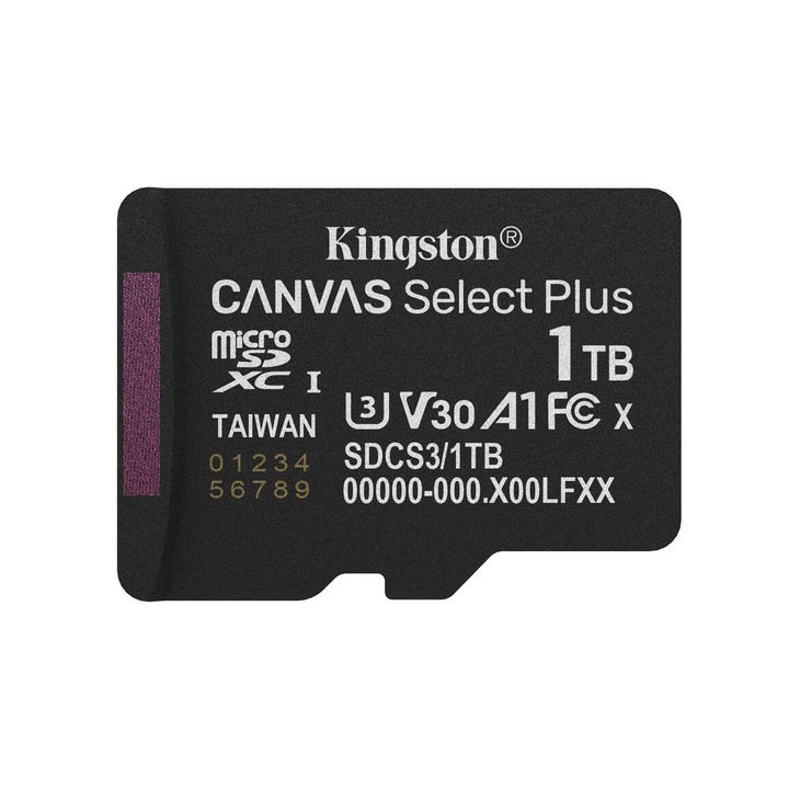 Карта Kingston Technology 1TB microSDXC Canvas Select Plus Gen3 150R A1 Единичен пакет без ADP
