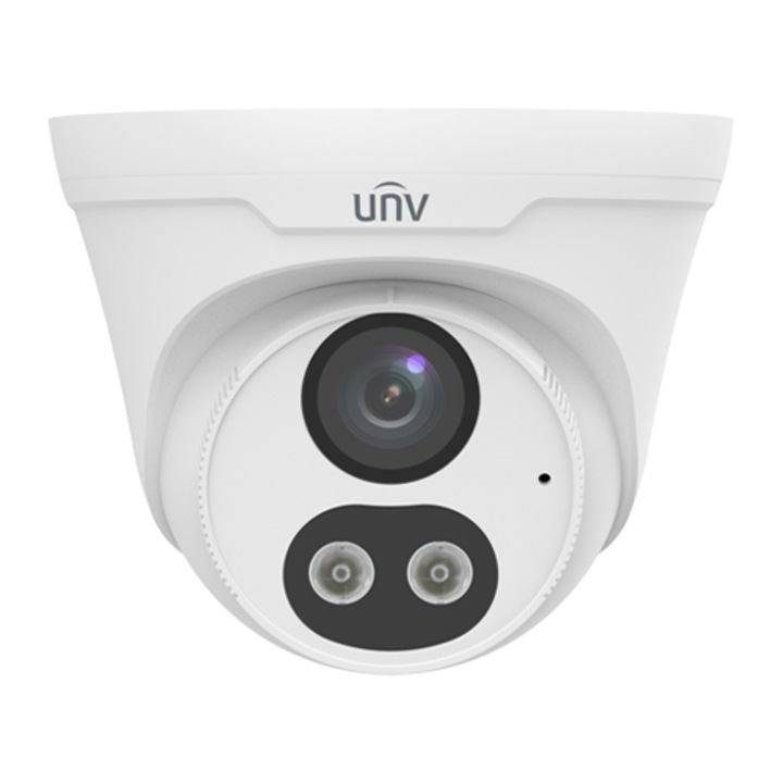 ColorHunter IP камера с двойна светлина, 8MP, 2.8 мм обектив, IR 30 м, WL 30 м, двупосочно аудио - UNV IPC3618LE-ADF28KC-DL