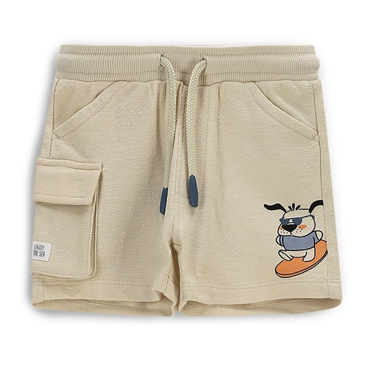 Pantaloni scurti sport baieti Coccodrillo, WC5120503HBN, Bumbac, Bej, Bej