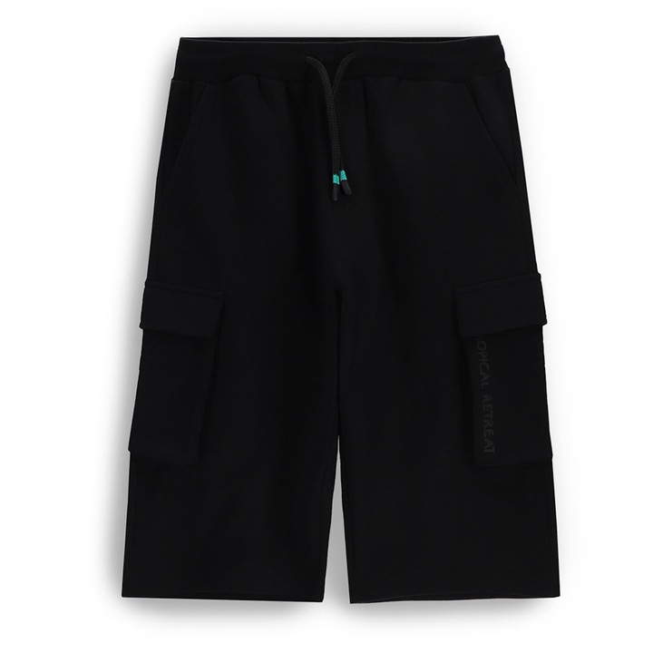 Pantaloni scurti sport baieti Coccodrillo, WC5120503TBJ, Bumbac, Negru, Negru