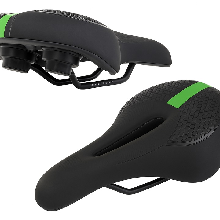 Велосипедна седалка, Zola, гъвкава пяна и гел, вентилационни отвори, 28 x 17 x 4 см, черна