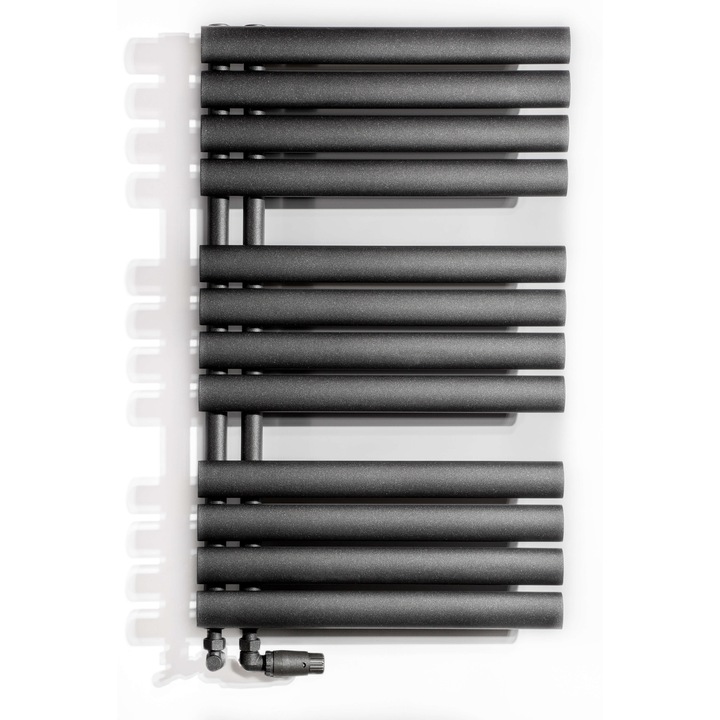 Fürdőszoba radiátor Luxrad Flag bis 816x500mm, 454W, matt fekete, egyszerű telepítés