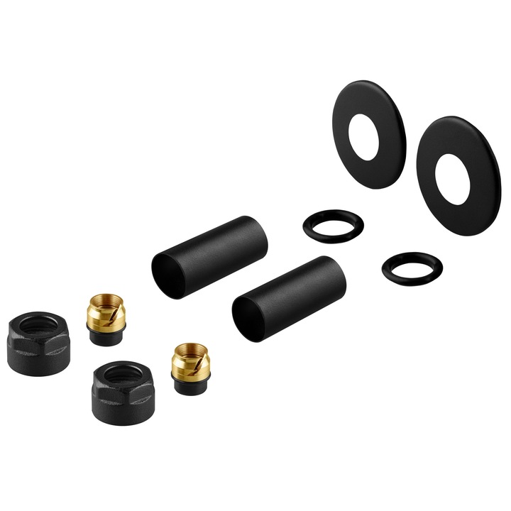 Sistem de mascare pentru teava PEX, Luxrad, RAL 9005 mat, material rezistent, montaj rapid