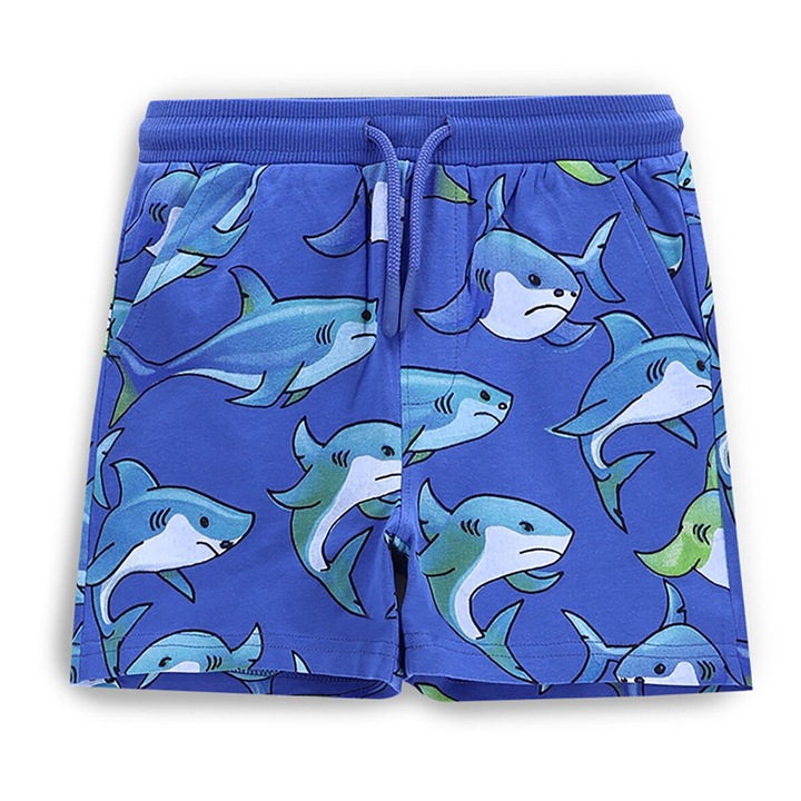 Pantaloni scurti sport baieti Coccodrillo, WC5121401IBK, Bumbac, Albastru, Albastru