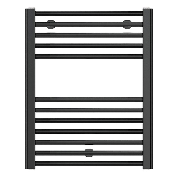 Calorifer baie, Luxrad, BASIC G, 286W, 628x500mm, negru mat, montaj cu suporturi inclus