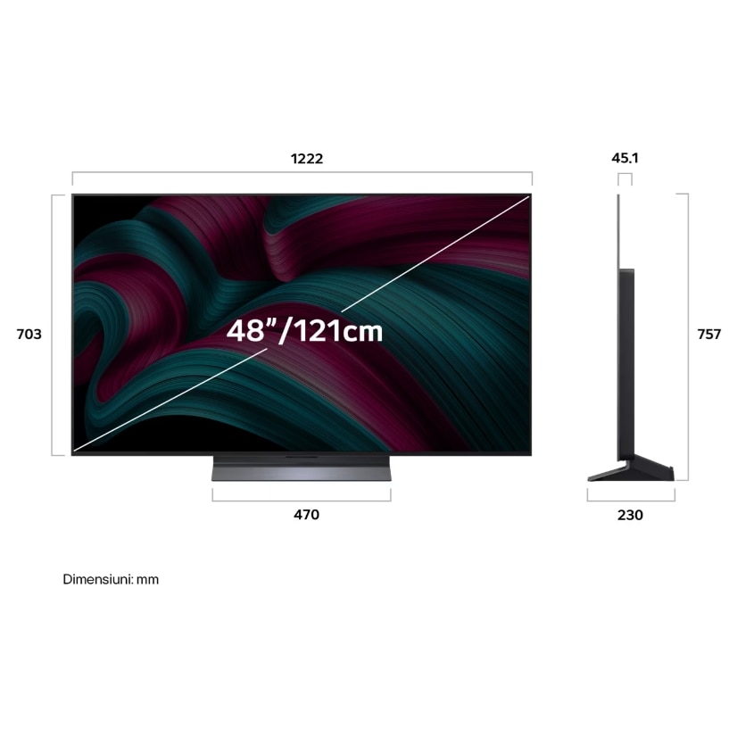 Televizor OLED LG 122 cm 48" OLED48C51LA, Ultra HD 4K, Smart TV, WiFi, CI+