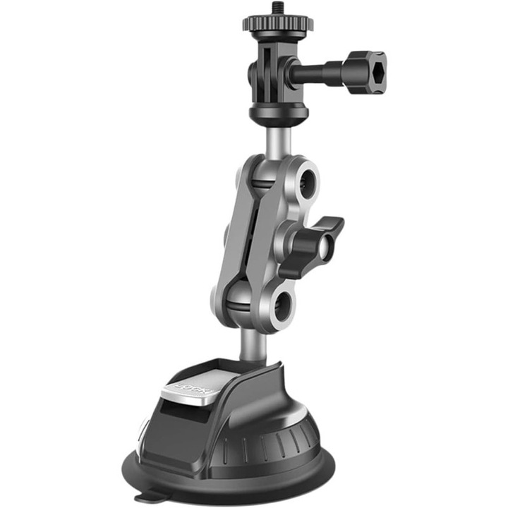 Стойка за екшън камера, Special MR, за монтаж на предно стъкло, регулируема на 360°, черна