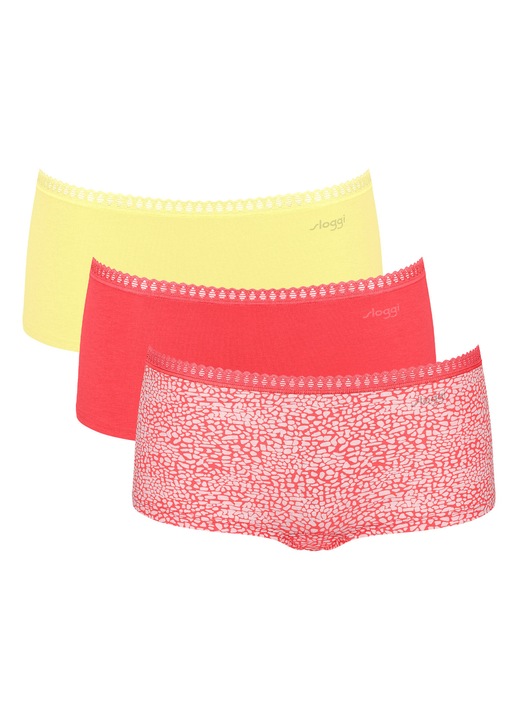 Комплект от 3 дамски боксерки Sloggi, 10219652, Памук/Еластан, Многоцветни, Многоцветен
